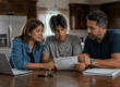 Parents reviewing family auto insurance options with a teen driver